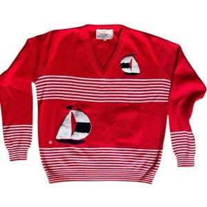 Vintage Sailing Nautical Sweater, Cyn Les Shirlee designs, Sailboat